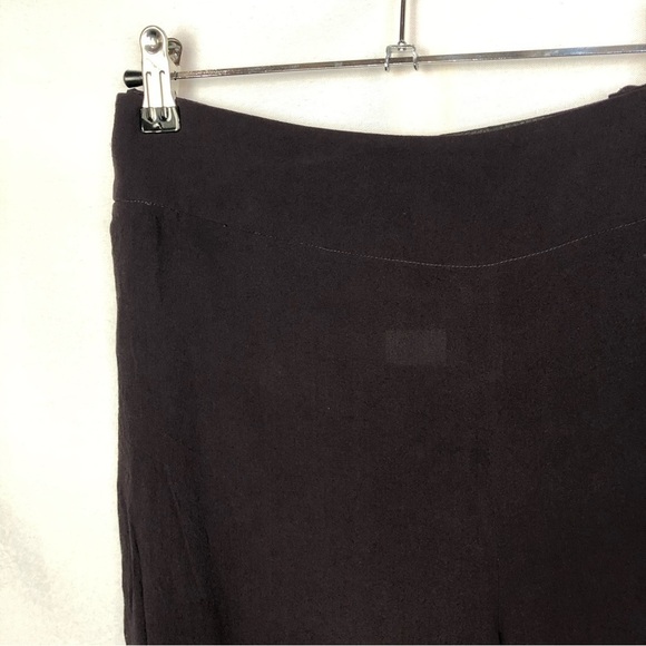 Akris Dark Brown High Rise Wide Leg Silk Trouser Pants 6 - Picture 3 of 5